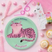 Safari animals birthday lioness girl pappteller (Party)