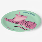 Safari animals birthday lioness girl pappteller (Schrägansicht)