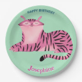 Safari animals birthday lioness girl pappteller (Vorderseite)