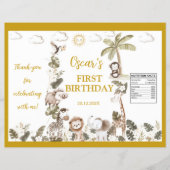 Safari Animals Birthday Party Chip Bag Wrapper Flyer (Vorne)