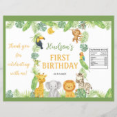 Safari Animals Birthday Party Chip Bag Wrapper Flyer (Vorne)