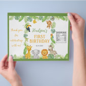 Safari Animals Birthday Party Chip Bag Wrapper Flyer (Hand)