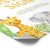 Safari Animals Birthday Party Table Sign Poster (Ecke)