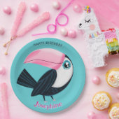 Safari animals birthday toucan girl pappteller (Party)