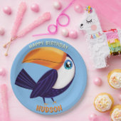 Safari animals birthday toucan kid custom pappteller (Party)