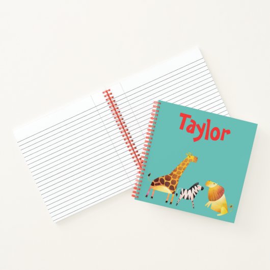 Safari Animals Blue Background Notizblock (Innenseite)