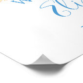 Safari Animals Blue Balloon Baby Dusche Willkommen Poster (Ecke)