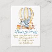 Safari Animals Blue Balloon Bücher für Babydusche Begleitkarte (Vorderseite)