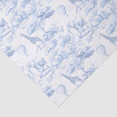 Safari Animals Blue Toile de Jouy Dusty Seidenpapier (Ausschnitt)