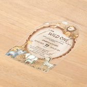 Safari Animals Boho Niedlich Baby Dusche Acryleinladungen (Ablage )