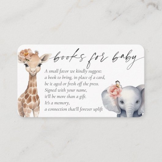 Safari Animals Books for Baby Girl Wild One Themed Begleitkarte (Vorderseite)