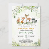 Safari Animals Botanical Baby Shower Einladung (Vorderseite)