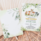 Safari Animals Botanical Baby Shower Einladung