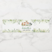 Safari Animals Botanical Baby Shower  Wasserflaschenetikett (Einzelnes Label)