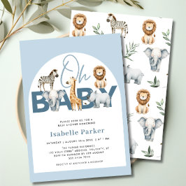 Safari Animals Boy Baby Shower Einladung
