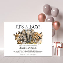 Safari Animals Boy Baby Shower