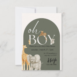 Safari Animals Boy Baby Shower Einladung Oh Junge