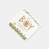 Safari Animals Boy Baby Shower Wood Jungle Blätter Serviette (Ecke)