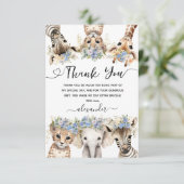 Safari Animals Boy Geburtstag Danke Karte (Stehend Vorderseite)
