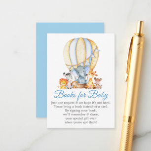 Safari Animals Bücher für Baby Blue Balloon Dusche Begleitkarte