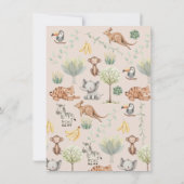 Safari Animals Calligraphy Boho Baby Showdusche In Einladung (Rückseite)