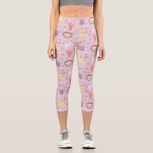 Safari Animals Capri Leggings (Vorderseite)