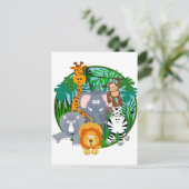 Safari Animals Cartoon Postkarte (Stehend Vorderseite)