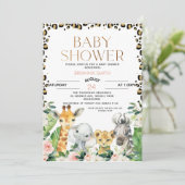 Safari Animals Cheetah Print Baby Dusche Einladung (Stehend Vorderseite)