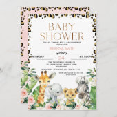 Safari Animals Cheetah Print Baby Dusche Einladung (Vorne/Hinten)