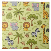 Safari animals colorful pattern ceramic tile fliese (Vorderseite)