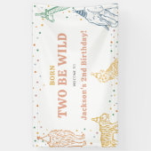 Safari Animals Confetti 2. Geburtstag Party Banner (Vertikal)