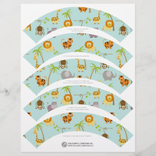 Safari Animals Cupcake Wrappers