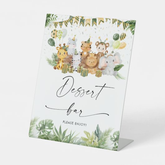 Safari Animals Dessert Bar Sign Sockelschild (Vorderseite)