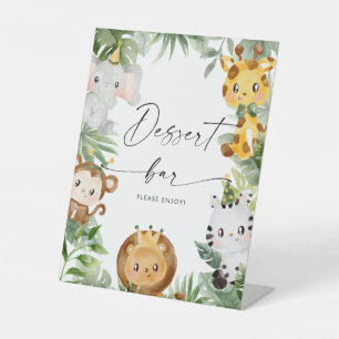 Safari Animals Dessert Bar Sign Sockelschild
