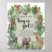Safari Animals Don't Say BOY oder GIRL Spiel Poster (Vorne)