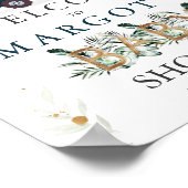 Safari Animals Drive by Baby Shower Green Poster (Ecke)