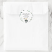 Safari Animals Drive by Baby Shower Greenerity Gol Runder Aufkleber (Tasche)