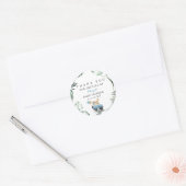 Safari Animals Drive by Baby Shower Greenerity Gol Runder Aufkleber (Umschlag)