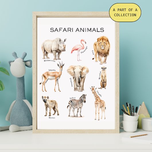 Safari Animals Educational Poster