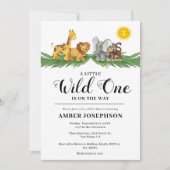 Safari Animals Eine kleine Wilddusche Einladung (Vorderseite)