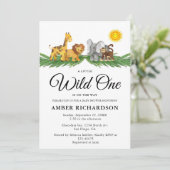 Safari Animals Eine kleine Wilddusche Einladung (Stehend Vorderseite)