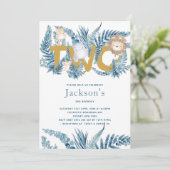 Safari Animals Einladung (Stehend Vorderseite)