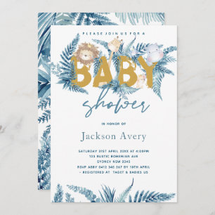 Safari Animals Exotic Baby Dusche Einladung