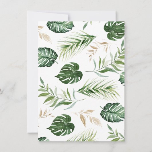 Safari Animals Foliage Baby Dusche Einladung (Rückseite)