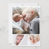 Safari Animals Fotos Neue Kinderankündigung Einladung (Rückseite)