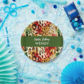 Safari Animals' Fur Print Patterns farbenfroh Pappteller (Party)
