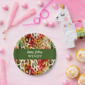 Safari Animals' Fur Print Patterns farbenfroh Pappteller (Party)