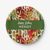 Safari Animals' Fur Print Patterns farbenfroh Pappteller (Vorderseite)