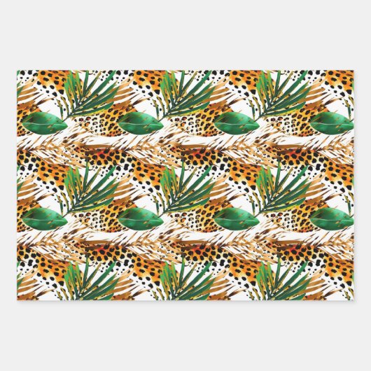 Safari Animals' Fur Print Patterns Wildlife Jungle Geschenkpapier Set (Vorderseite 3)