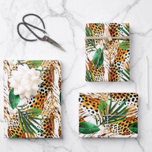 Safari Animals' Fur Print Patterns Wildlife Jungle Geschenkpapier Set